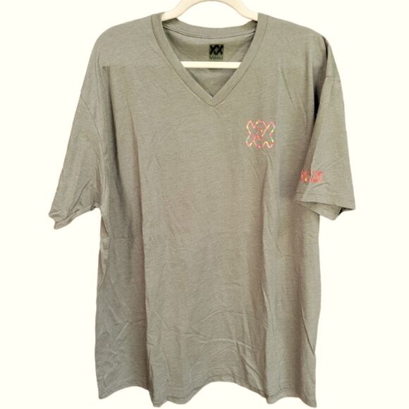 Volki Other - New Volki Men's V-neck Logo Tee, Heathered Hunter, NIP